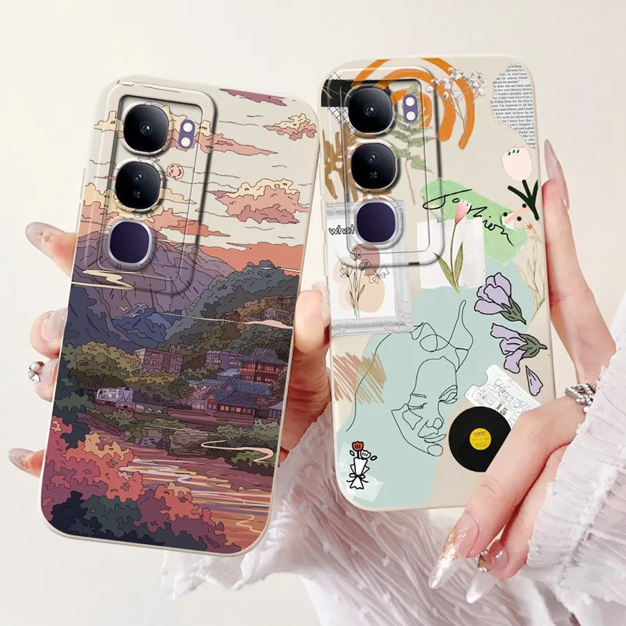 For VIvo V40 Lite IDN V2417 Case Back Cover for Cow rabbit Soft Silicon Funda For VivoV40lite 4G 5G  Matte Phone Case Couqe