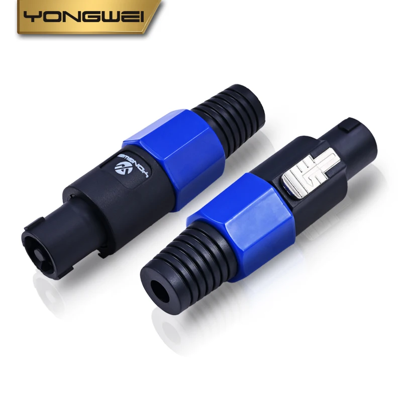 YONGWEI 4Pin NL4FC Speakon longtail Connector XLR Audio, power amplifier Welded Male Plug Adapter Audio Accessories Ohmic joint