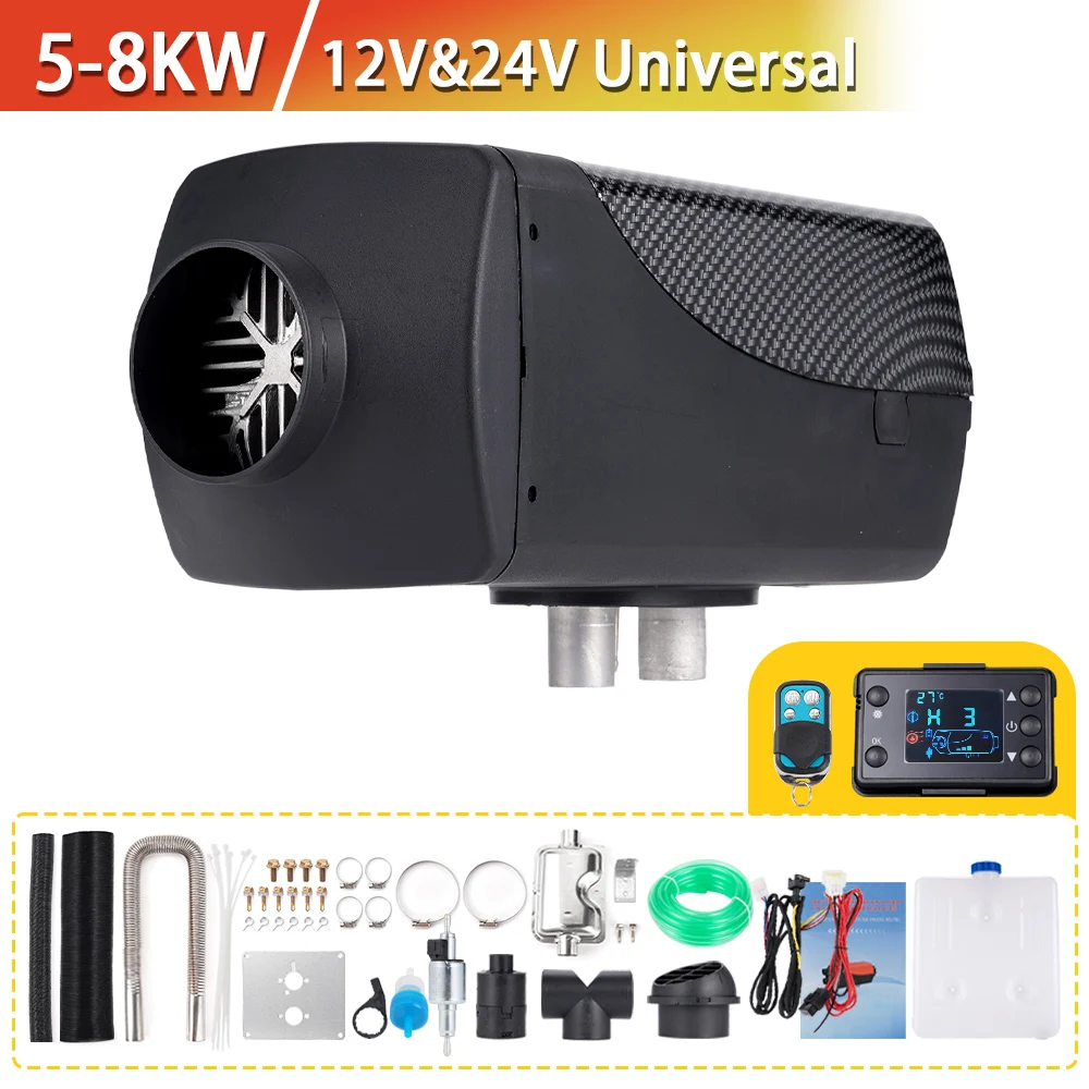 12V Universal Air Parking Heater Car Diesel Heater LCD Remote Machine For Trucks Boats Camper Van Motorhome 5-8KW