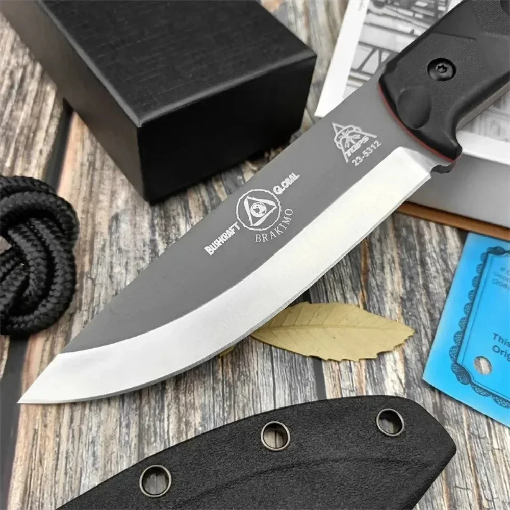 Tragbares D2-Stahl-Messer mit feststehender Klinge, Outdoor-Überlebensmesser, Nylon-Glasfaser-Griff, Alltagsmesser, EDC-Multitool, Jagdmesser – Detail 5