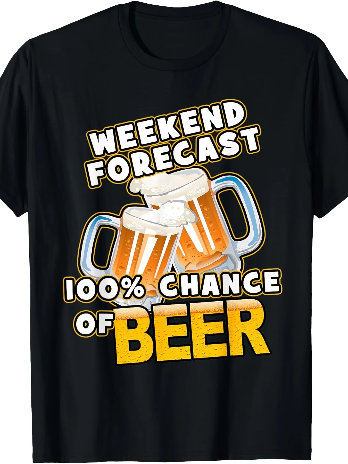 [Comfort Tee Beer T Shirt] Playful Comfort Tee Weekend Forecast 100 Chance of Beer T Shirt T Shirt
