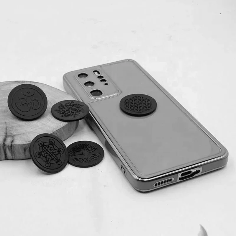 1pc Shungite Round Tablet Stone Natural Stone for Phones Great Gift for Christmas Valentine'S Day Thanksgiving Teacher'S Day