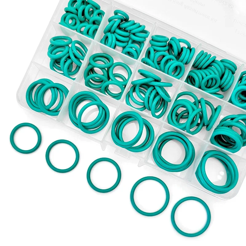 Green FKM Replacement Sealing Rings Fluororubber CS2.65mm Oil Chemical Resistant O-Ring Gasket for Industrial Fuel Valve