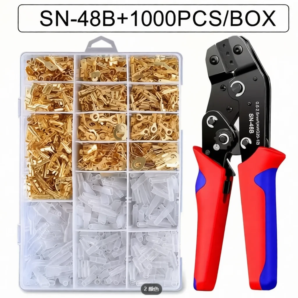 Crimping Spade Terminal Connector Assortment Kit Electrical Wire Faston Crimp Plug Insulated Automotive Repair Tool Hardware