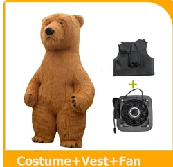 Costume da orso polare gonfiabile gigante di Natale da 10 piedi per adulti, pelliccia gonfiabile, mascotte di peluche, personaggio animale, indumento gonfiato per la festa N