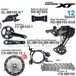 Shimano DEORE XT M8100 1x12v Groupset include Right Shifter Rear Derailleur Cassette Sprocket Crankset Hydraulic Disc Brake sets