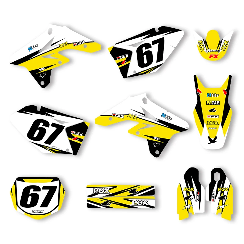 

Sawrain Motorcycle Sticker Custom Team Graphics Decals Kit For SUZUKI 2007 2008 2009 RMZ250 003