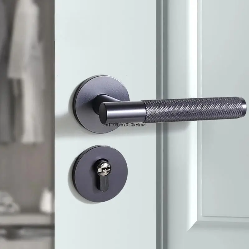 Home Door Lock Bedroom Door Handle Wooden Door Silent Large 58 Lock Body CNC Embossed Oxidized Lock
