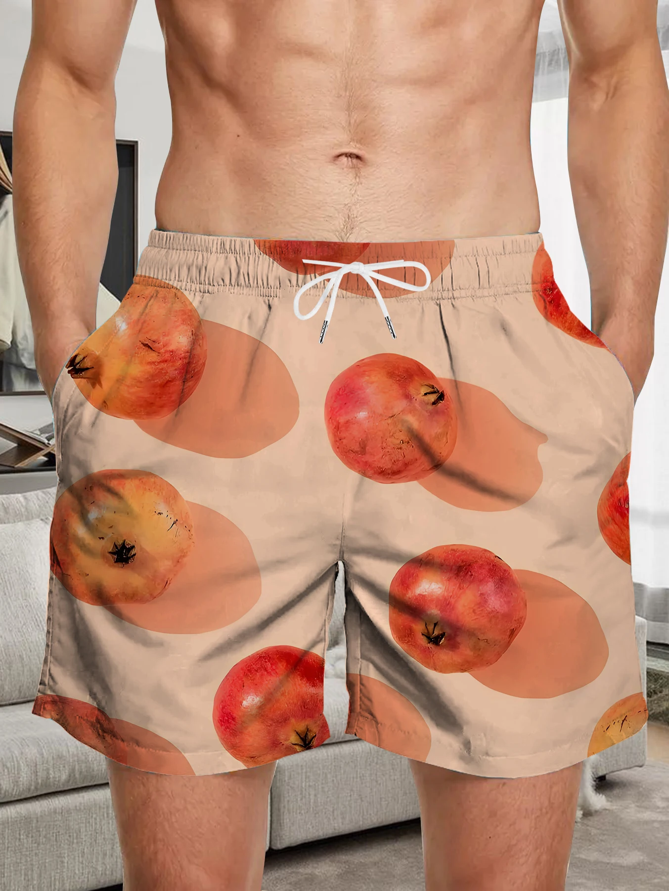 

Vintage Pattern Digital Printed Shorts Male Full Print Polyester Quick Dry Trunks