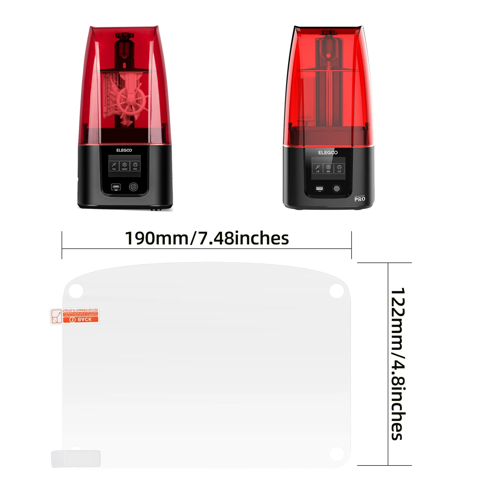 Screen Protector Version 2.0 For Mars 3/Mars 3 Pro 190*120mm Chitu systems LCD Protective Film For 3D Printer Parts