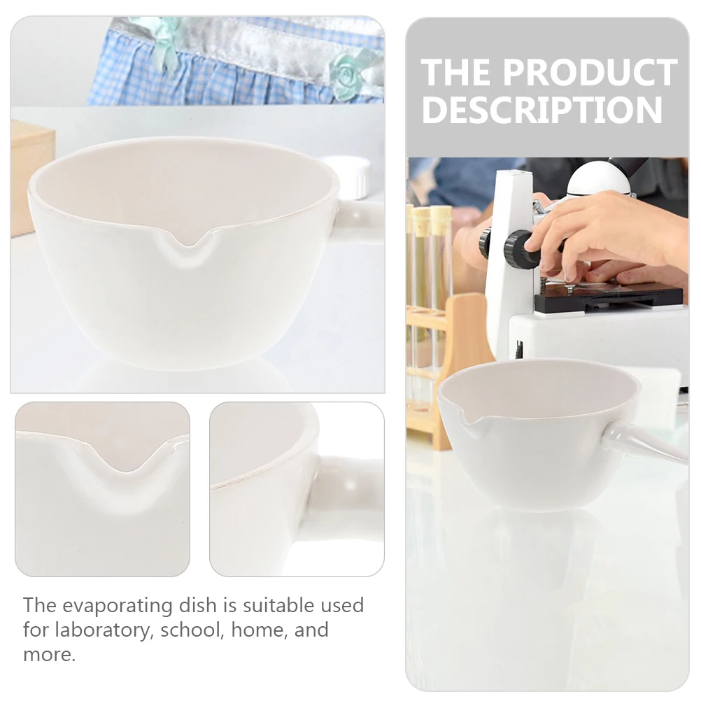 

Evaporating Dish Ceramic Premium Material Heat Resistant Handle Large Surface Area Laboratory School Home Round Evaporating Dish