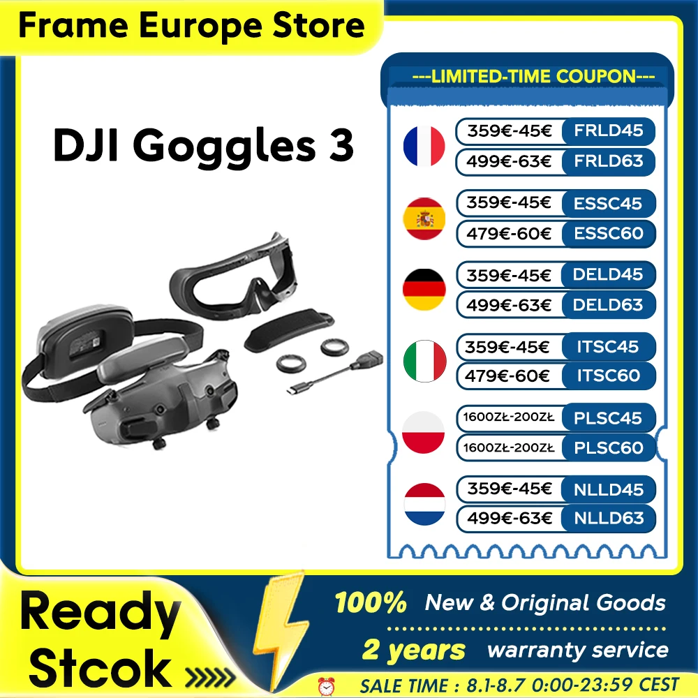 【LOCAL+】DJI Goggles 3 Lunettes FPV Écrans Micro-OLED Expérience de vol immersive Transmission vidéo HD O4 Sans fil DJI Nouveau Original