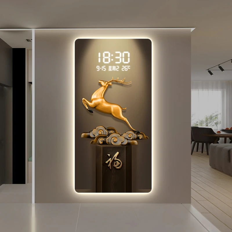 animal Battery Led Wall Clocks Fancy Calendar Modern Designer Luminous Digital Clock Big luxury Nordic Relogio De Parede Decor