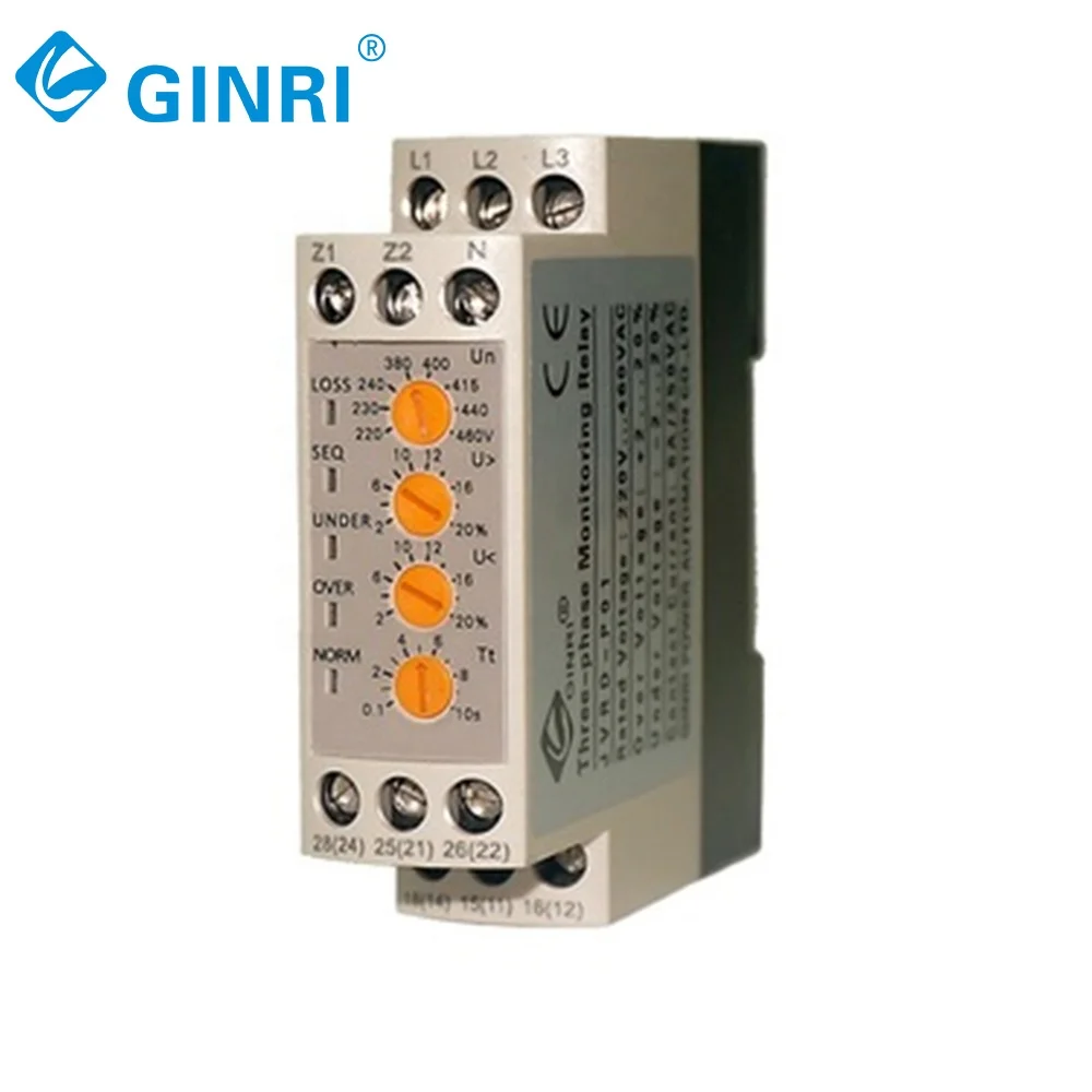 JVRD-P01 Three Phase  Voltage Monitoring Relay Switchable 8 Level Rated Voltage 220-460V Over&under Voltage Protector