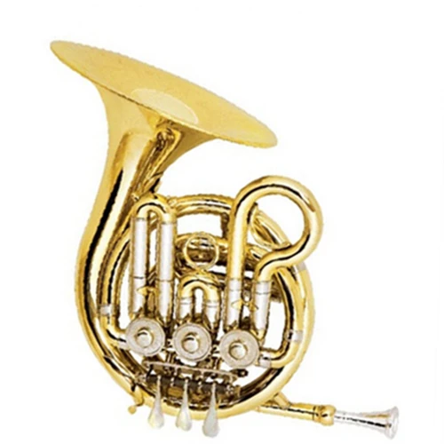 

3 Key One Piece Bell Brass Gold Lacquered Bb Tone Mini French Horn