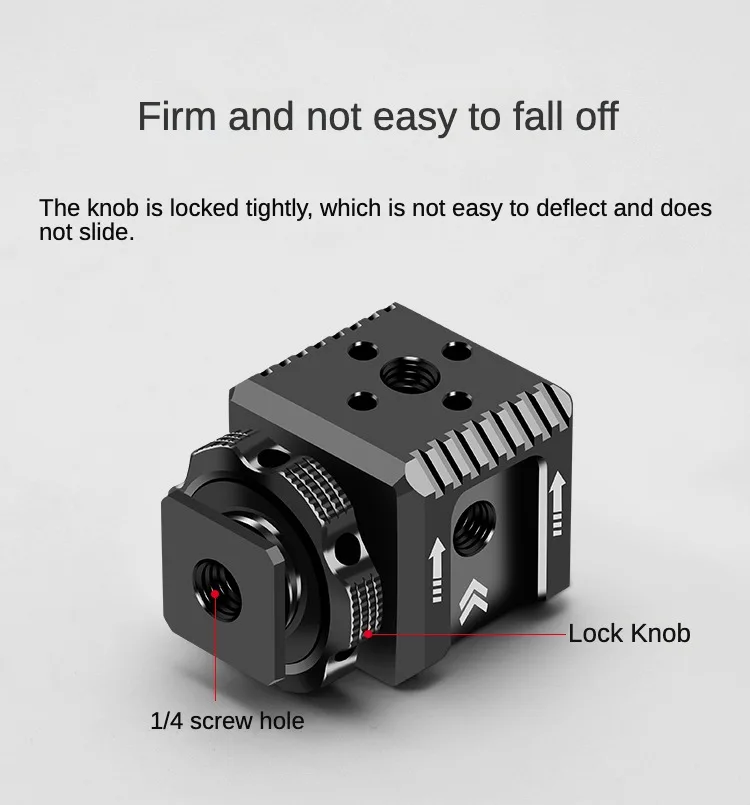 Annadue Supporto Per Monitor A Slitta Calda Con Vite 1/4'', In Alluminio, Per Fotocamera DSLR E Videocamera