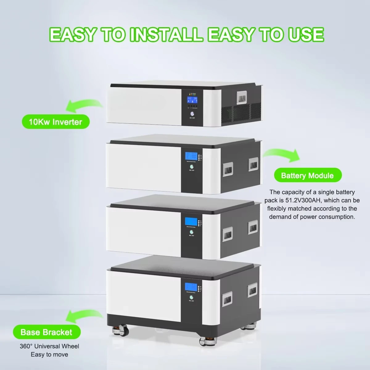 30KWh 45KWh 60KWh Lithium Ion Lifepo4 Battery Pack Energy Storage Battery and Inverter All in One for Solar System