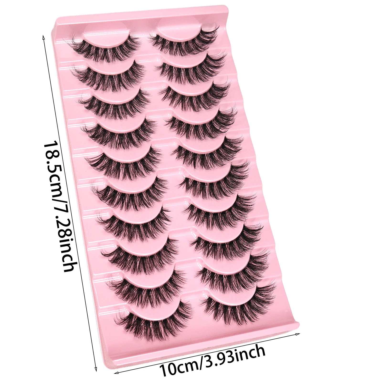 10 Paar 3D Flauschige Künstliche Wimpern D-Curl Voluminöse Wimpern Natürliche Weiche Wiederverwendbare Wimpernstreifen für Tägliches Tragen & Party-Make-up – Detail 4