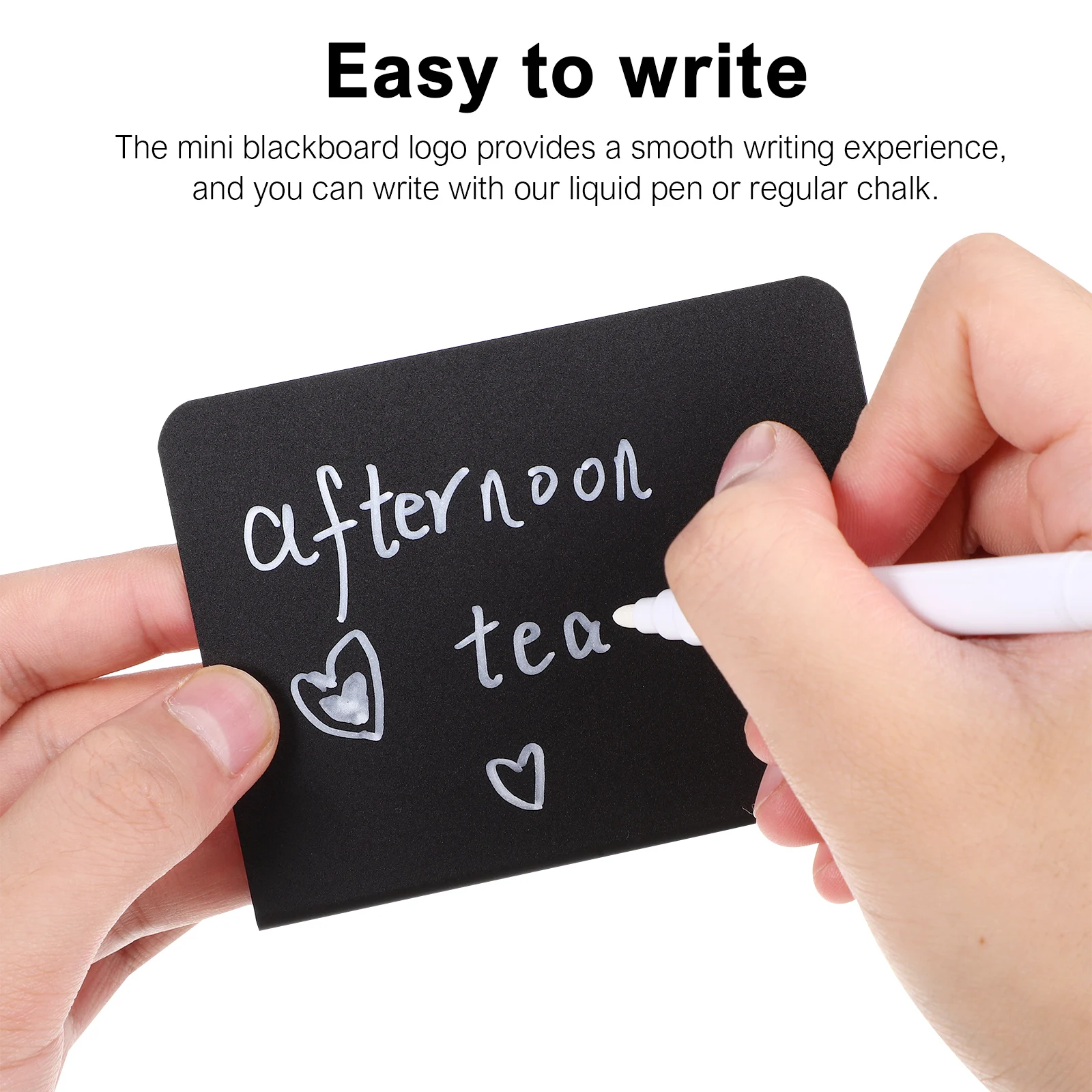 

1Set Mini Chalkboard Signs Multi Functional Food Tabletop Chalkboards for Menu Name Tags with Chalk Markers Cleaning Cloth Easy