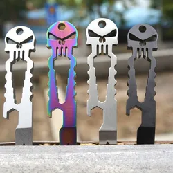 Skull Multi-function Combination Tool Crowbar EDC Pocket Tool Allen Wrench with Nail Bottle Opener Key Hanging Hole