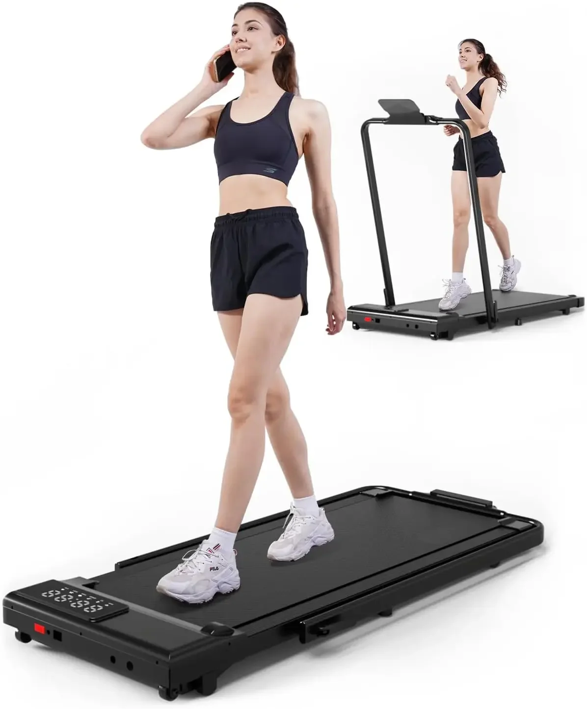 

3 in 1 Under Desk Treadmills for Home, Foldable Walking Pad, 300 lbs Capacity - 3.0HP Quiet Running Machine