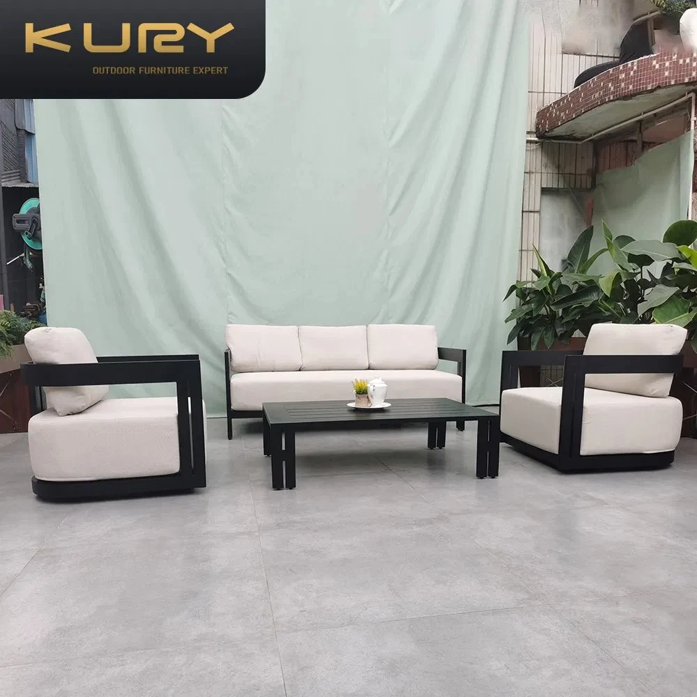 Villa Sofa Set Furniture Aluminum Outdoor Furniture Luxury Hotel Patio Sofa Set Resort Aluminum Set Patio Furniture