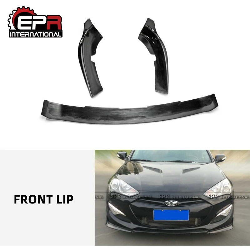 USA Warehouse for Coupe Rohens Genesis 2013 -15 only M&S Fiber glass unpainted Front bumper Lip (3Pcs)