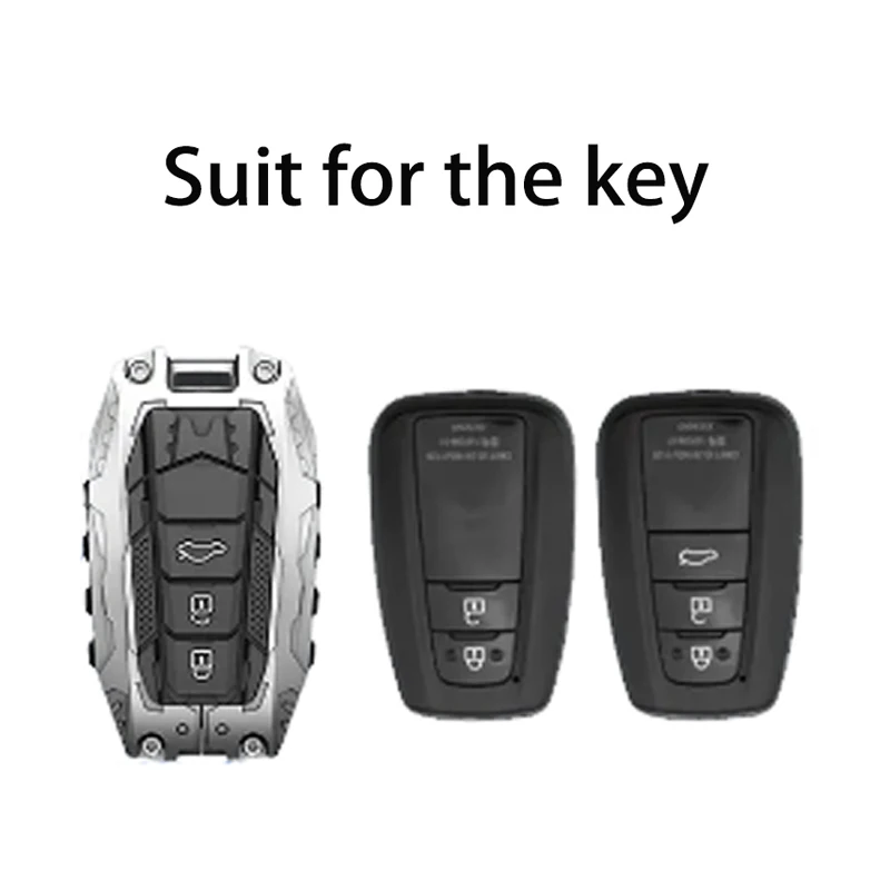 2024 Industrial Style For Toyota Corolla Rav4 Camry 70 CHR Prado 150 Highlander 2 3 Button Remote Smart Car Key Case Cover Chain