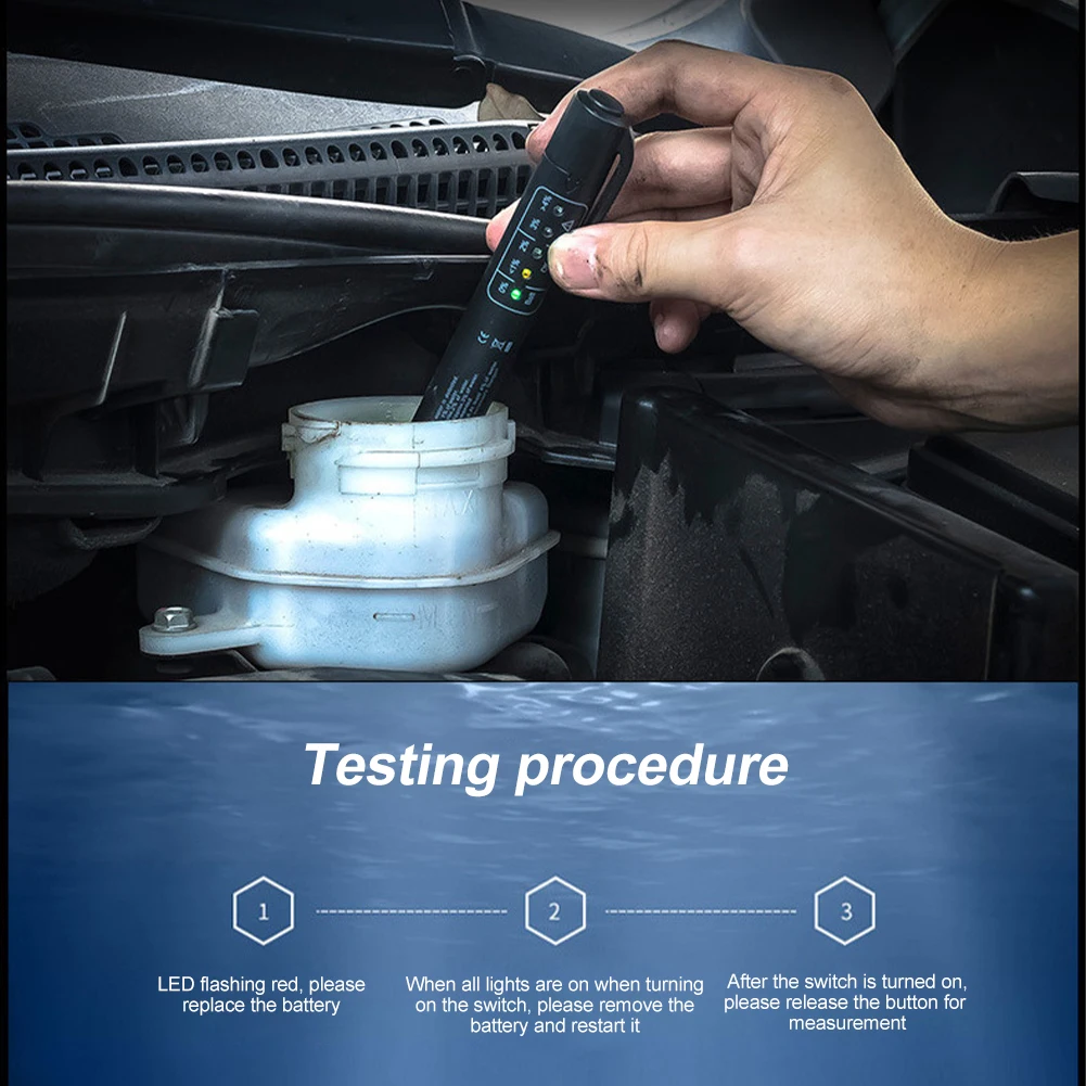 Car Brake Fluid Test Pen 5 LED Indicator Brake Fluid Tester DOT3 DOT4 DOT5 Brake Fluid Tester Car Diagnostic Tool