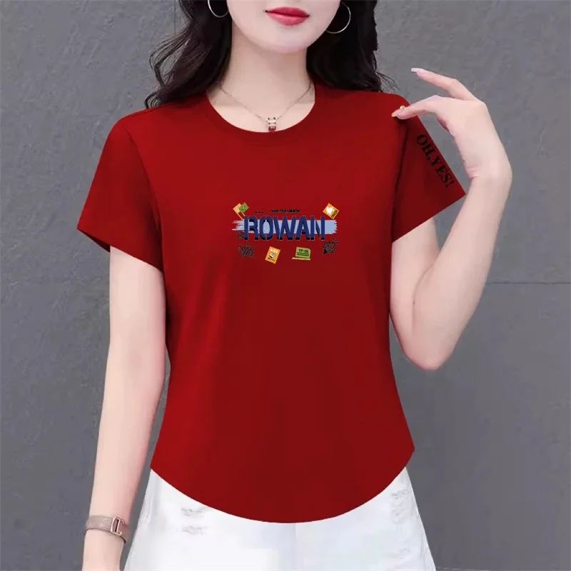 

Модная свободная женская футболка без рукавов или с рукавами до локтя для женщин среднего и пожилого возраста, повседневный удобный топ для ранней осени