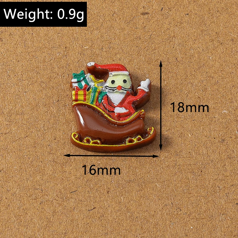 10 Stück Niedliche Weihnachts-Schneeflocken, Weihnachtsmann, Elch aus Kunstharz, Flache Cabochons für Scrapbooking, DIY Kinderschmuck, Haarspangen-Zubehör – Detail 14