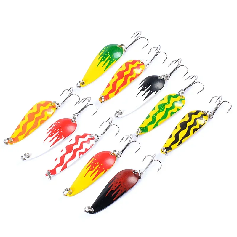 Luya Bait Spray Paint Spoon-shaped Glitter 4.2cm/5.7g Metal Bait Warping Bass Sea Fishing Bait Snakehead