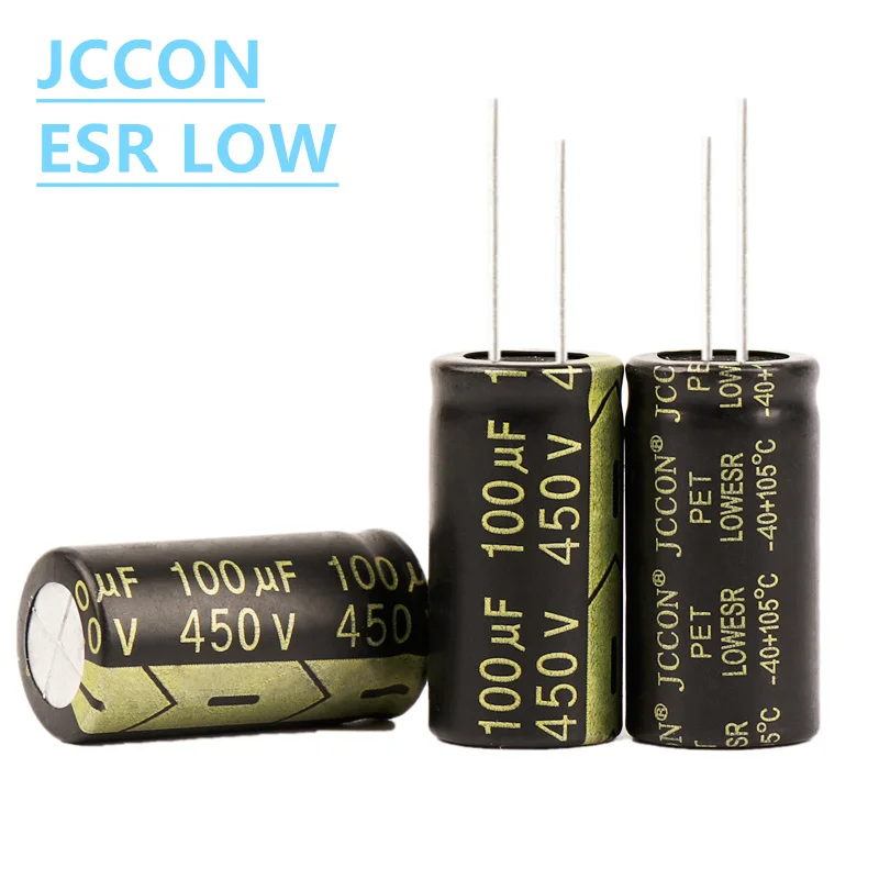 1Pcs JCCON Aluminum Electrolytic Capacitor 450v100uf 18x35 450v120uf 18x35 High Frequency Low ESR Low Resistance Capacitors