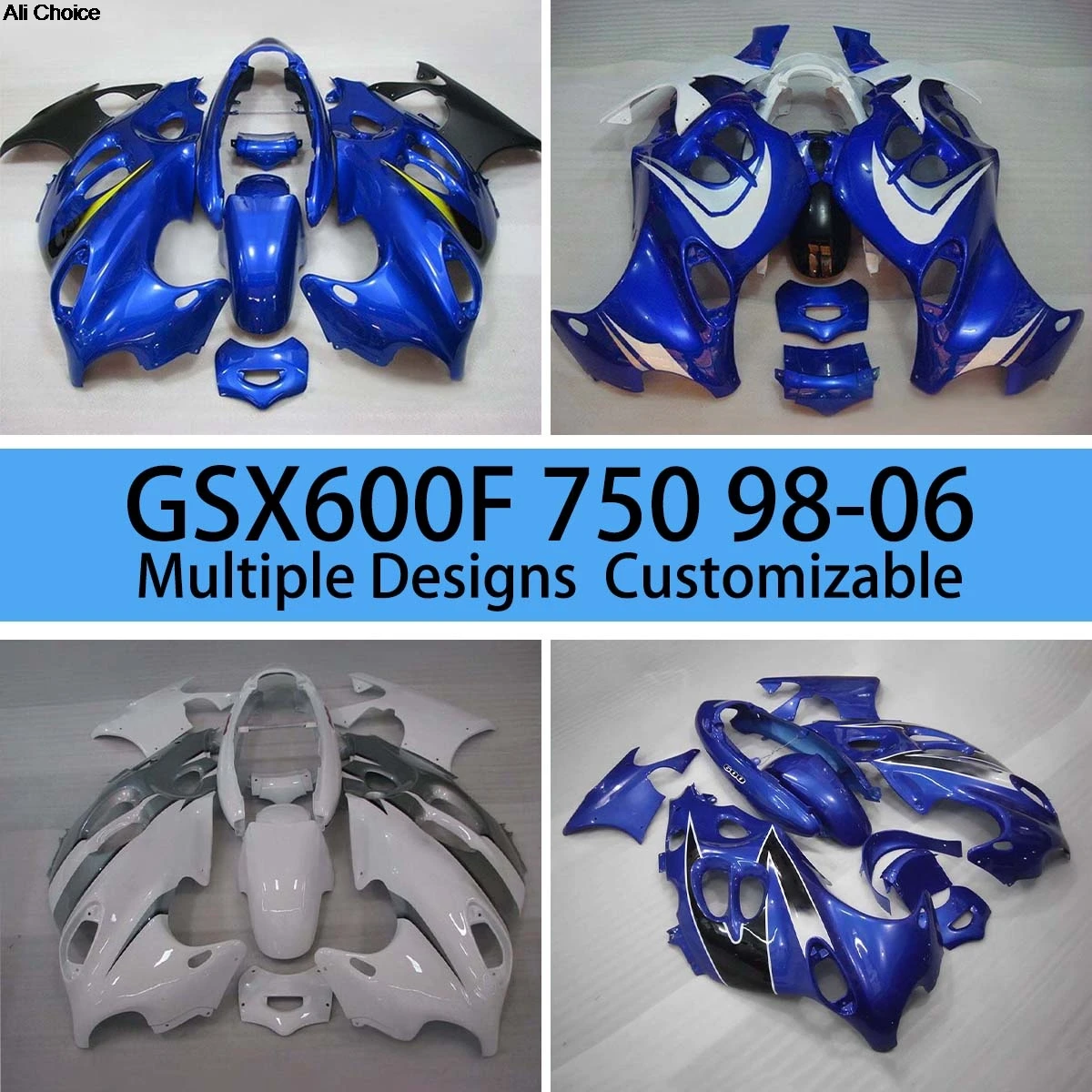 Fit for GSX600F 1998 1999 2000 2001 2002 2003 2004 2005 2006 ABS Plastic Fairings GSX750F 98-06 Motorcycle Fairing Kit