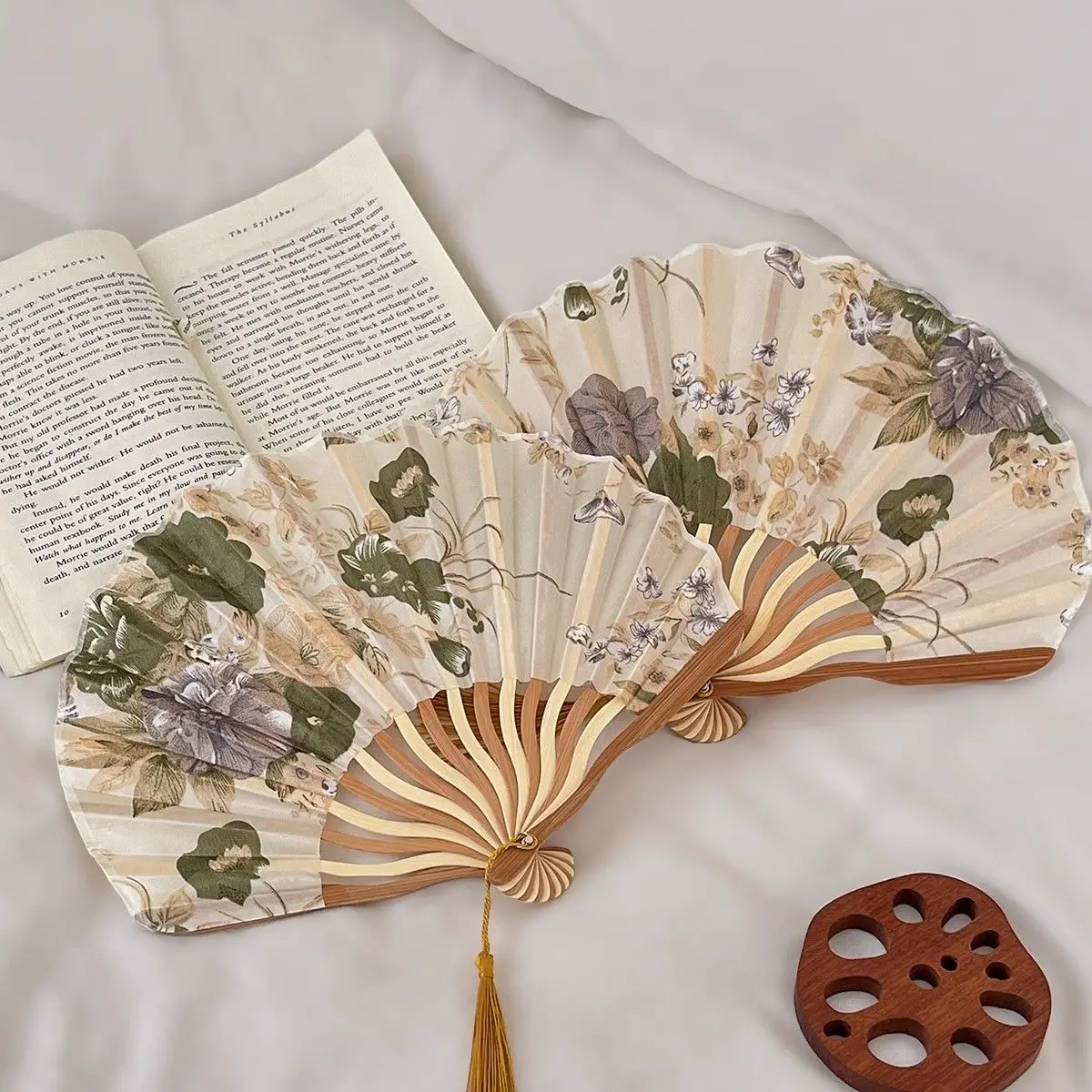 مروحة عتيقة محمولة عصرية، مروحة تبريد قابلة للطي، مروحة قابلة للطي من Hanfu، مروحة صينية كلاسيكية