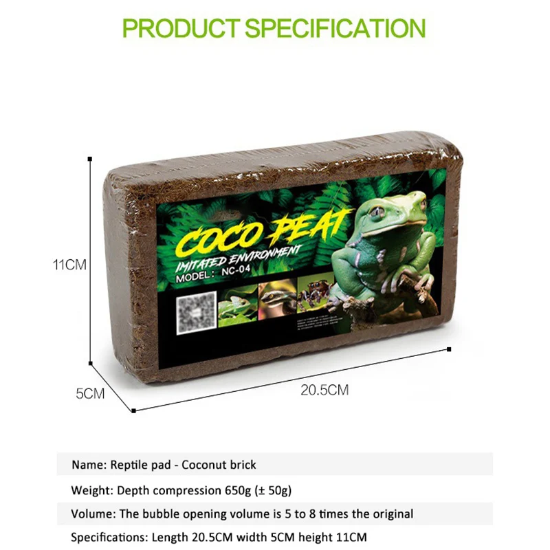 Coconut Soil 600g Natural Coconut Fiber Reptile Matrix Lizard Turtle Reptile Supplies Soil Reptile Terrarium Bottom Supplies