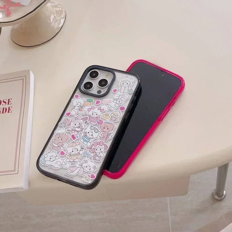 2.5 Acrylic Cute Cat iPhone 12 13 15 14 Pro Max Protective Case, Fits iPhone 15 Pro Max