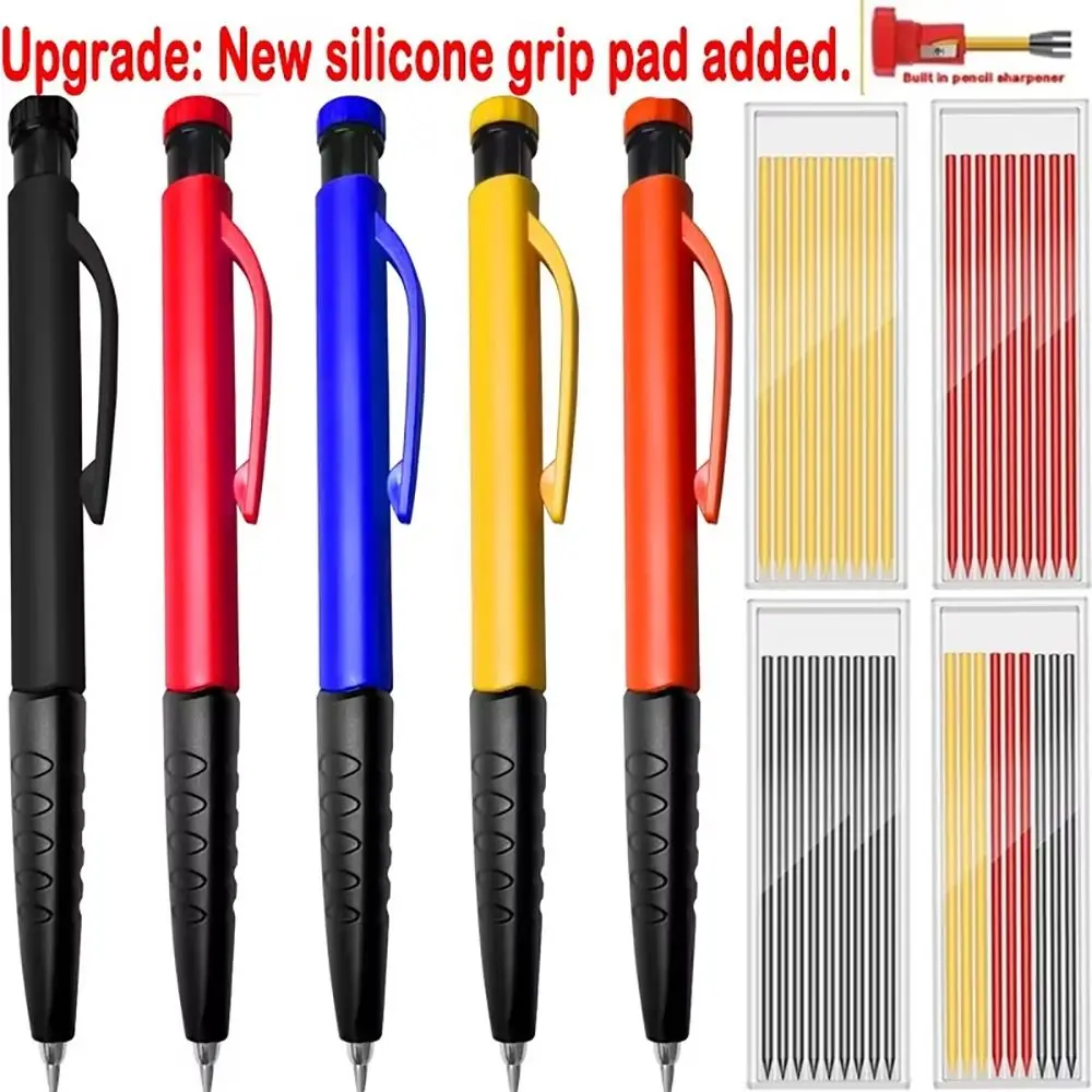 

1Set 2.8mm Woodworking Pencil Deep Hole Marking Long Head Mechanical Pencil Metal Built-in Sharpener