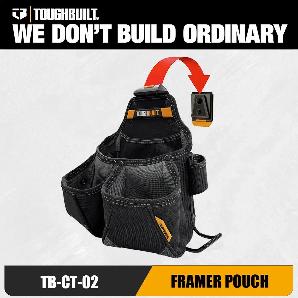 

TOUGHBUILT TB-CT-02 Сумка для Framer ClipTech 6-слойная сверхмощная сумка для молотка с подставкой для инструментов для строительства плотника