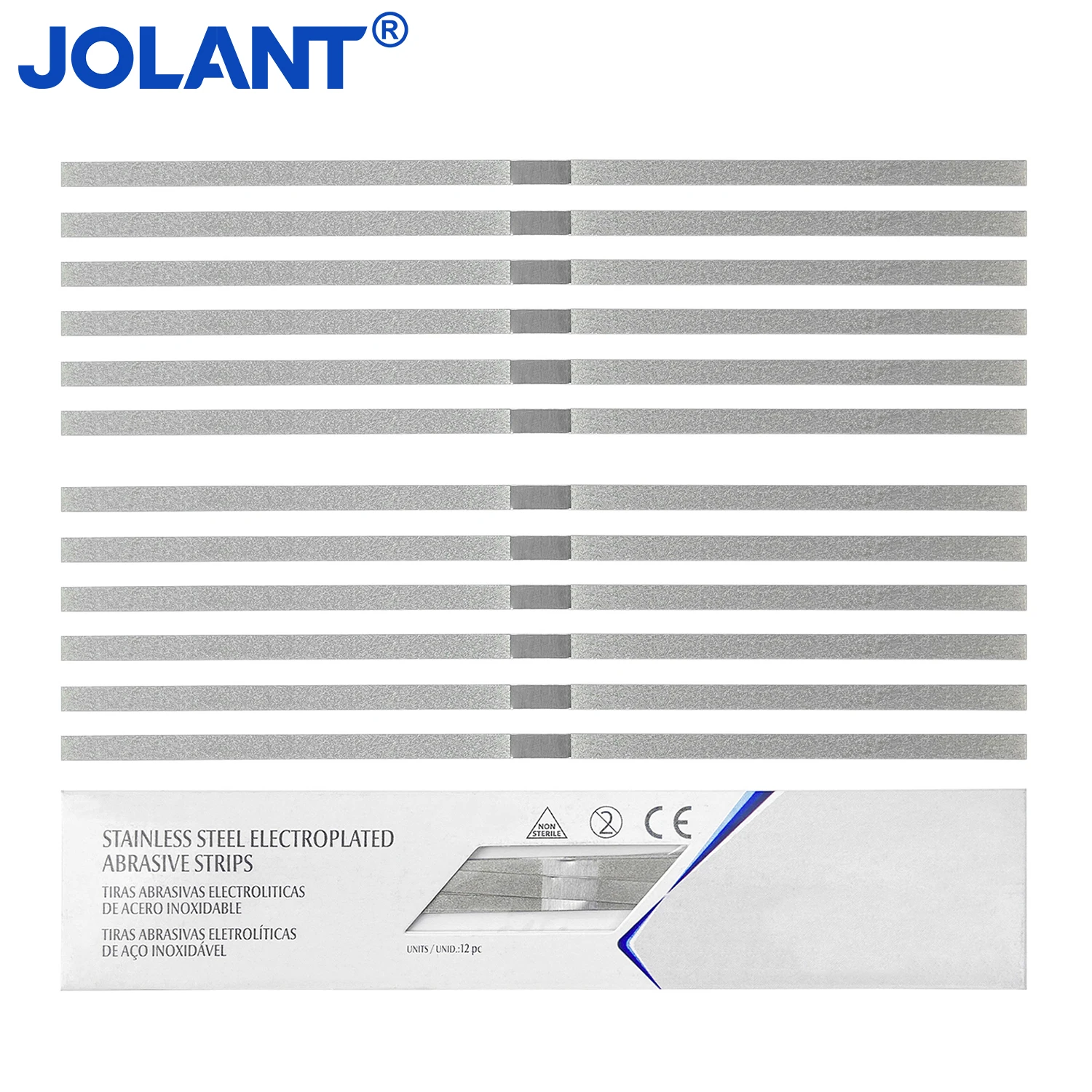 

12pcs/Pack JOLANT Dental Diamond Polishing Strip Diamond Sanding Surface Single/Double Sides Polishing Teeth Materials