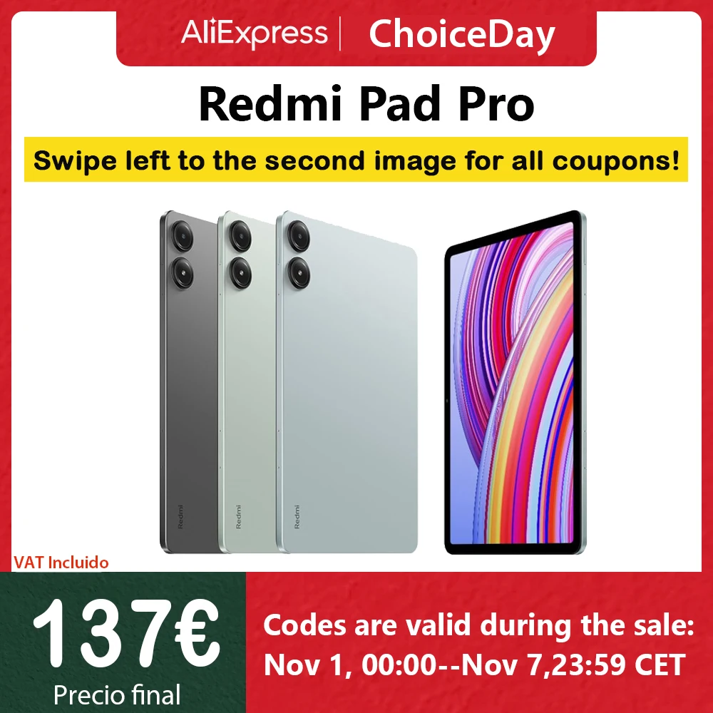 Xiaomi ? tablette Redmi Pad Pro, Version globale, 8 + 256 go, Snapdragon 7S Gen 2, octa Core, 12.1 pouces, 120Hz, 10000mAh, affichage de la batterie