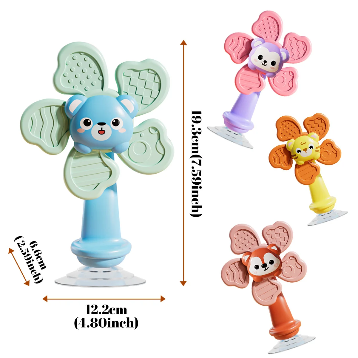 Baby Bath Toy Bathing Sucker Spinner Suction Cup Cartoon Rattles Fidget Educational Toy Children Boy Girl Gift Funny Development