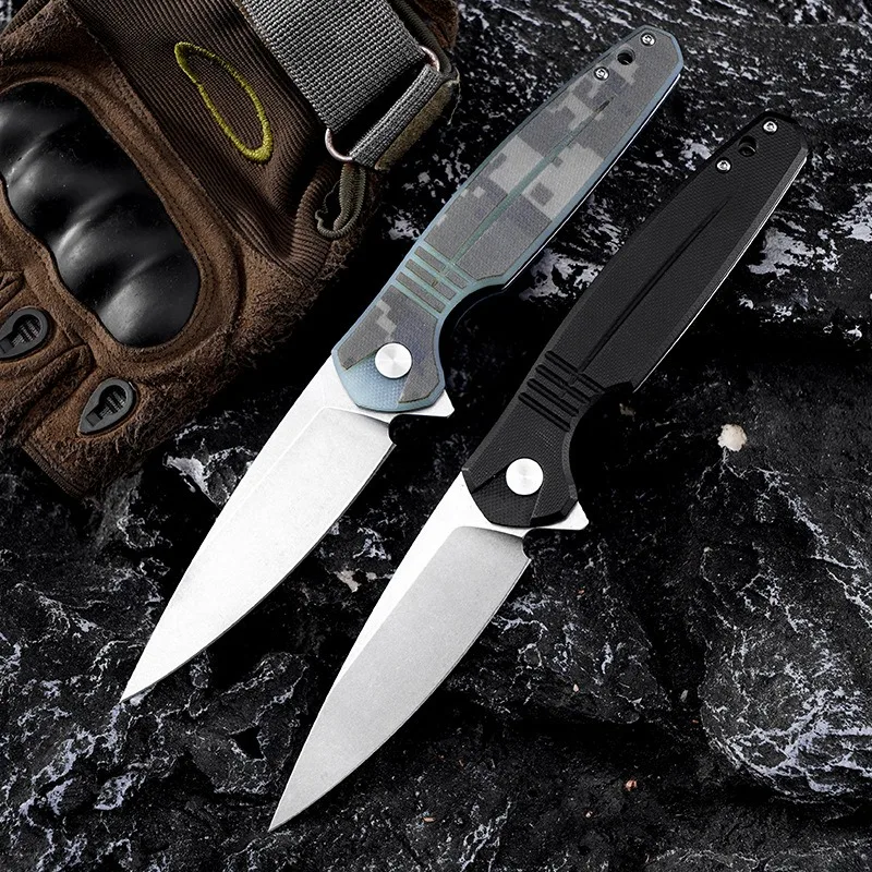 

New J315 Outdoor Camping Folding Knife D2 Blade G10 Handle Pocket Survival Tactical Hunting Utility Kitchen Knives EDC Tools