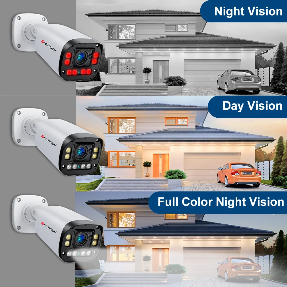4K 8MP IP Camera Auto Focus 4x Focus POE Audio Outdoor Security Camera with POE H.265 Onvif AI with Face Recognition