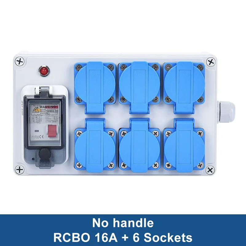 Caixa de soquete industrial móvel ao ar livre mcb rcbo 110v 220v 16a caixa de controle de energia de comutação à prova dwaterproof água instalação na parede ip54