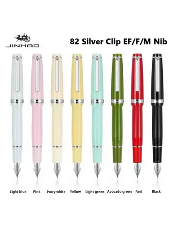 Перьевая ручка Jinhao 82 серебристый зажим EF/F/M — пример использования