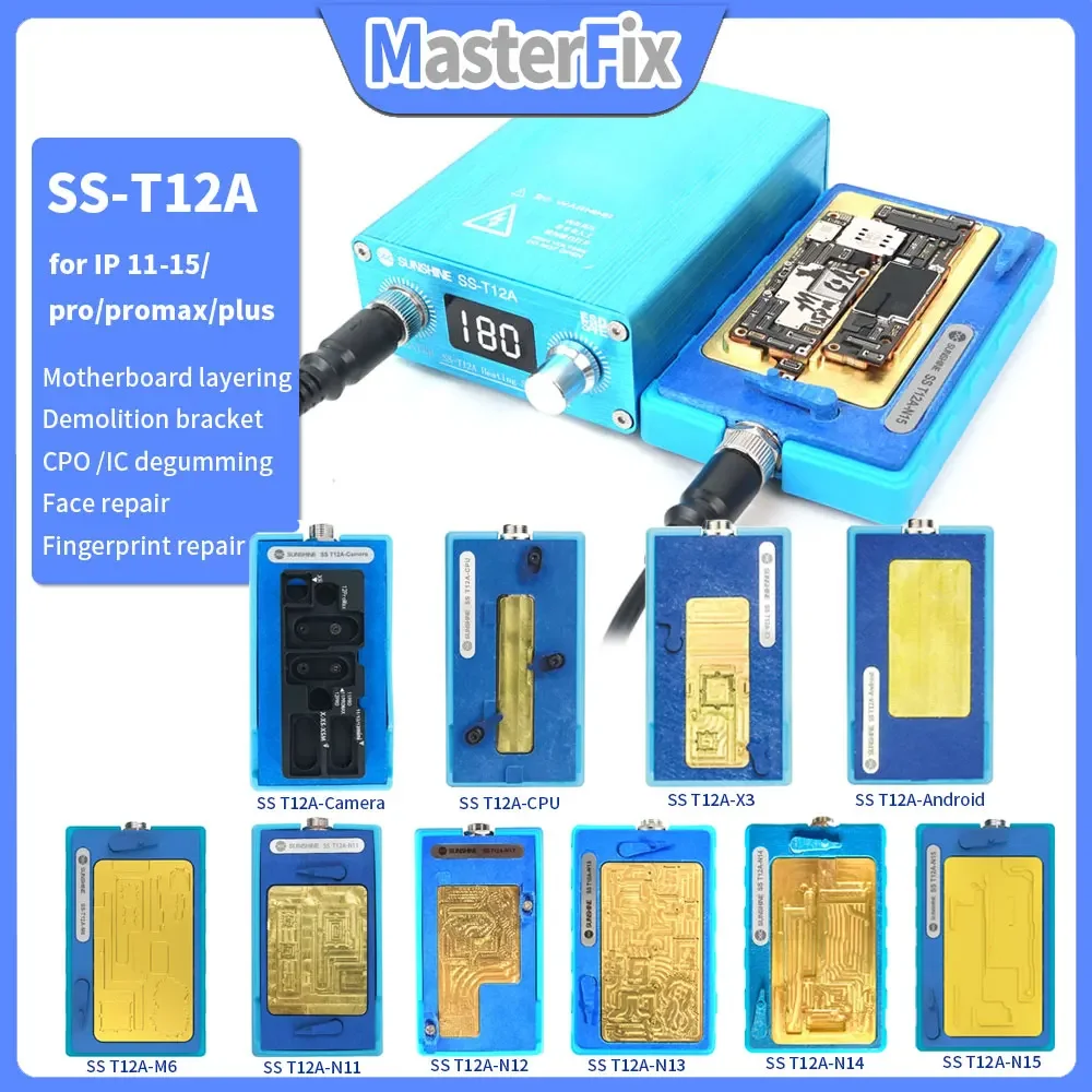 

Sunshine SS-T12A Series Motherboard Soldering Pre-heating Platform for iPhone 11-15 Pro Max/Android/m6/Camera Repair Disassembly