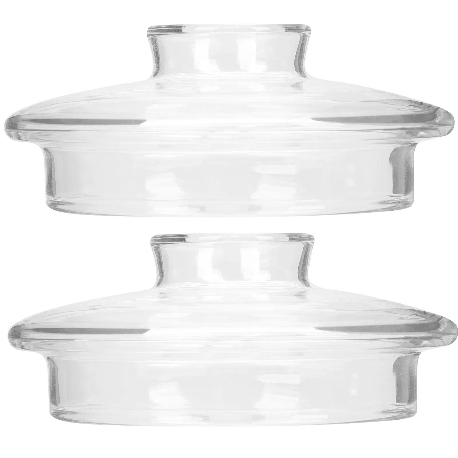 2pcs Clear Thickened Tempered Glass Cup Covers for Tea Kettle & Beverage Cups – Leak-Proof Secure Fit