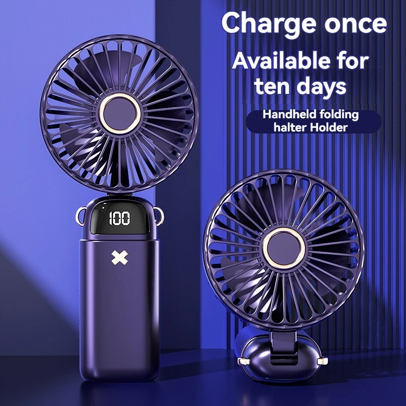 2025 مروحة جديدة قابلة للطي ومحمولة على الحائط، شاشة رقمية، للاستخدام الداخلي/الخارجي، أداة تبريد سطح المكتب المكتبي