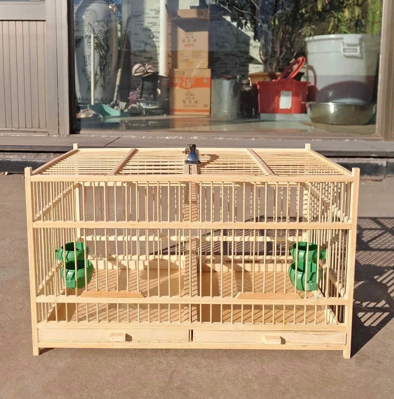 

Pet Supplies Large Bamboo Avian Enclosure 50cm Handcrafted Airy Bird Abode Traditional Chinese Folk Art Pet Product Aviary